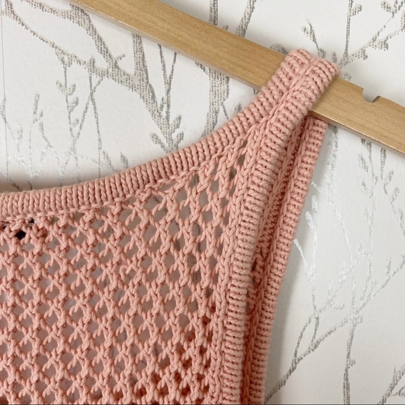 MADEWELL WALLACE Wellspring Open Knit Shell Pink Top Tank Small - Picture 7 of 10